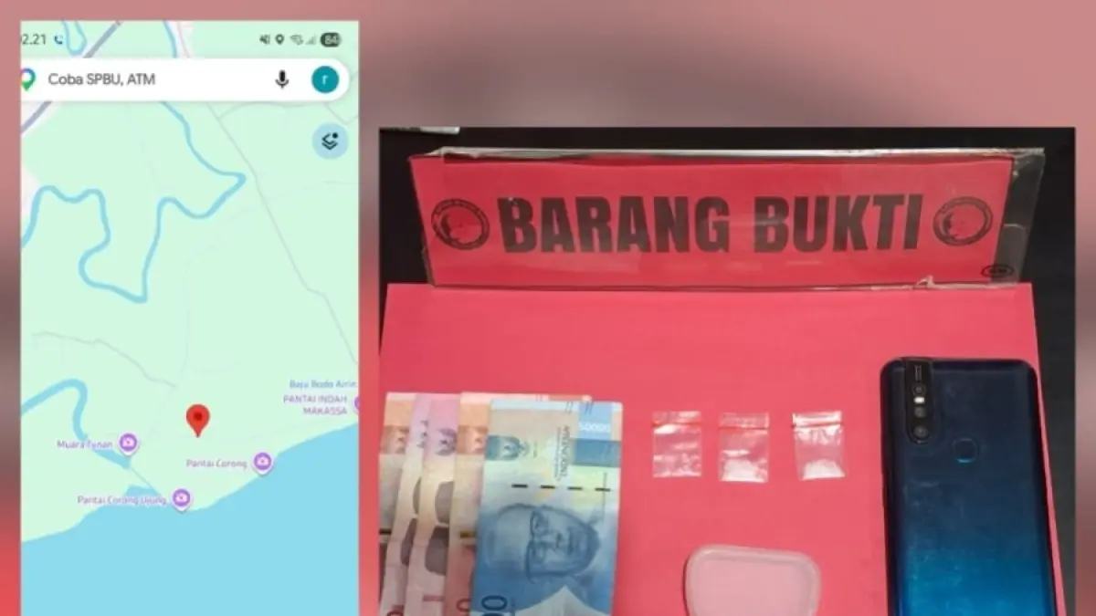 Barang bukti dan tersangka yang diamankan Satresnarkoba Polres PPU.(humas polres ppu)