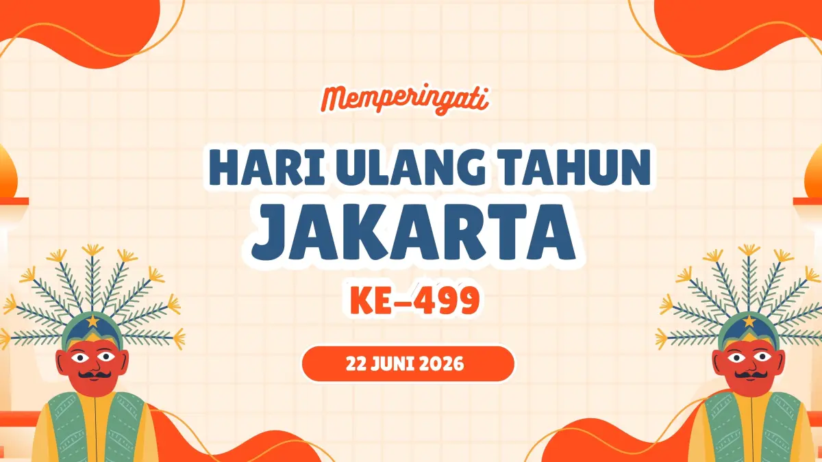 DIRGAHAYU: Ucapan HUT DKI Jakarta Ke-499. (Canva.com) 