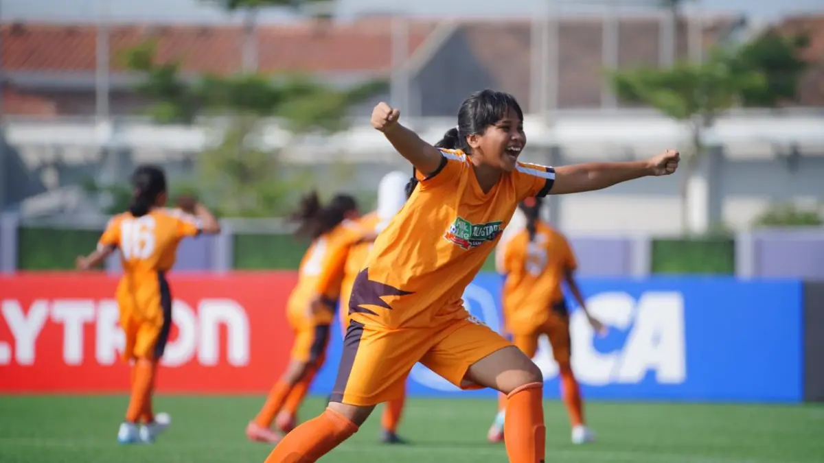 Pemain All-Stars Samarinda merayakan gol yang masuk ke gawang tim Jakarta. (IST)
