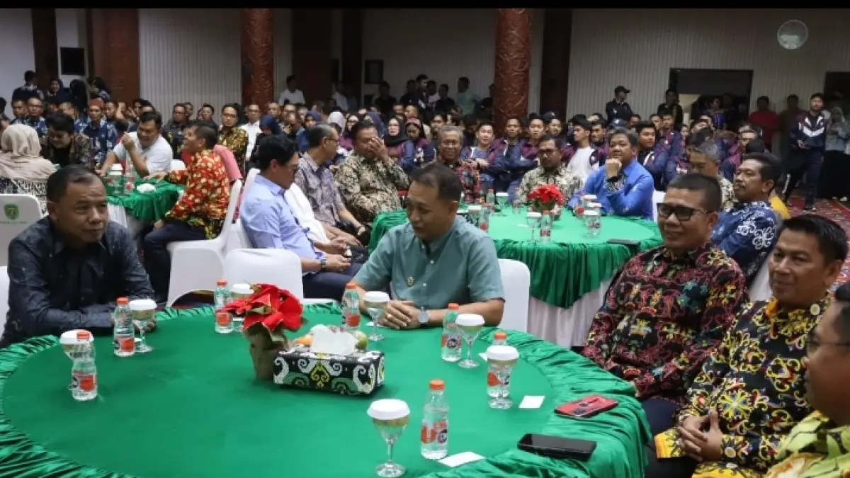 Wakil Bupati Kutai Barat Nanang Adriani menyambut peserta PORDA VII PD PERPAMSI Kalimantan Timur 2026 dalam acara gala dinner di Auditorium Aji Tulur Jejangkat, Sendawar, Selasa (23/6).