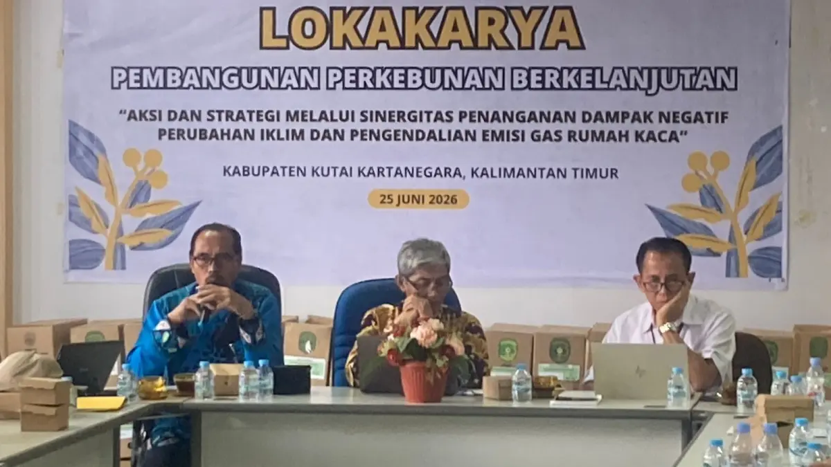 SINERGI KARBON: Perwakilan Pemkab Kukar, perusahaan perkebunan, dan Solidaridad Indonesia mengikuti FGD tentang strategi pengendalian emisi gas rumah kaca dan pengembangan perkebunan rendah emisi di Tenggarong, Kamis (25/6). (IST)