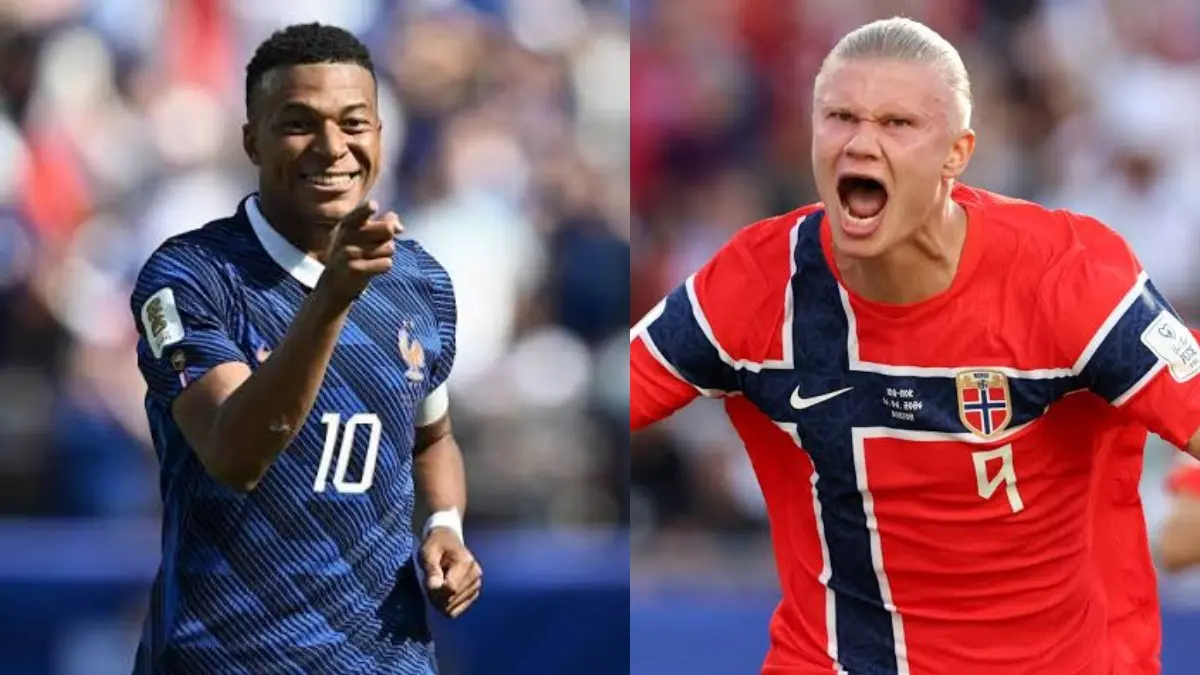 Kylian Mbappe akan bentrok dengan Erling Haaaland dalam duel Norwegia vs Prancis dini hari nanti. 