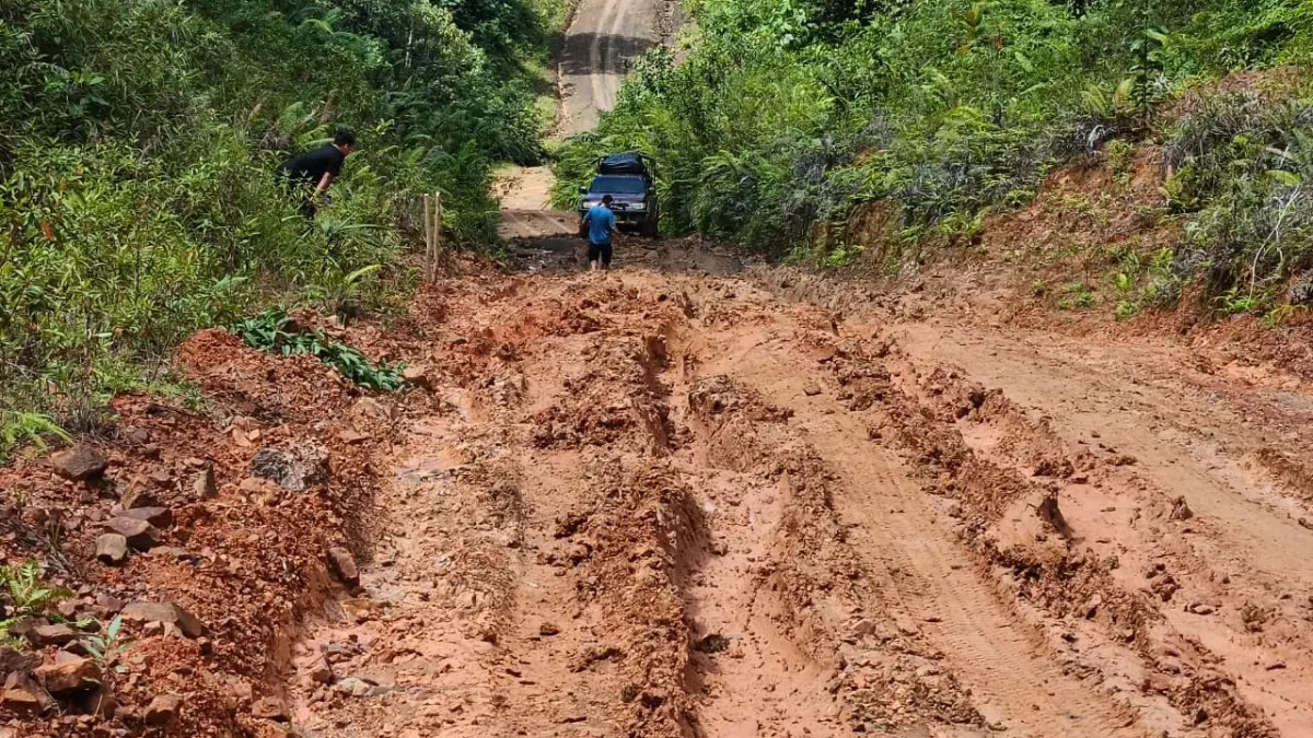 Jalan poros Long Bagun - Long Pahangai.