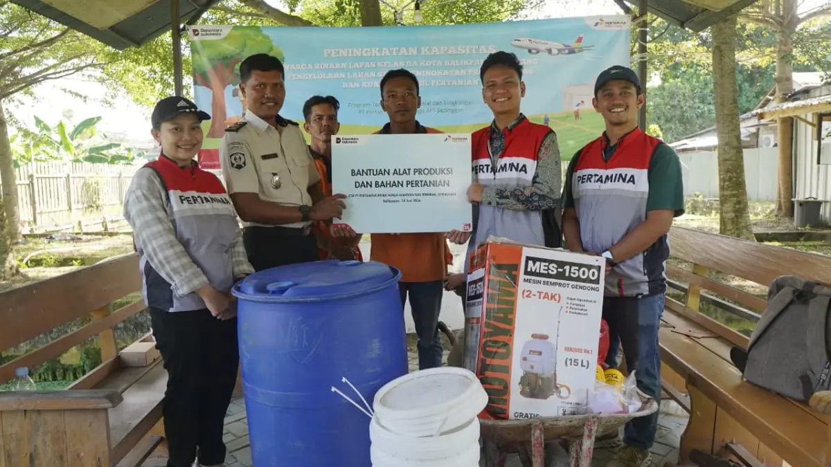 KETAHANAN PANGAN: Komitmen PT PPN Regional Kalimantan melalui AFT Sepinggan mewujudkan ketahanan pangan dilaksanakan di area Sarana Asimilasi dan Edukasi (SAE) Lapas Kelas IIA Balikpapan pada Rabu (24/6). (PPN for KP)