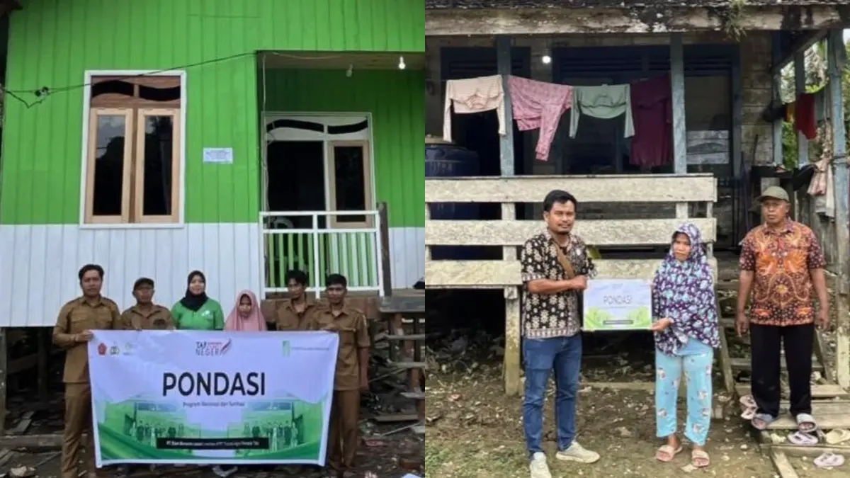 RENOVASI: Kondisi rumah Ibu Kartini sebelum dan sesudah mendapatkan manfaat dari PONDASI PT EBL.