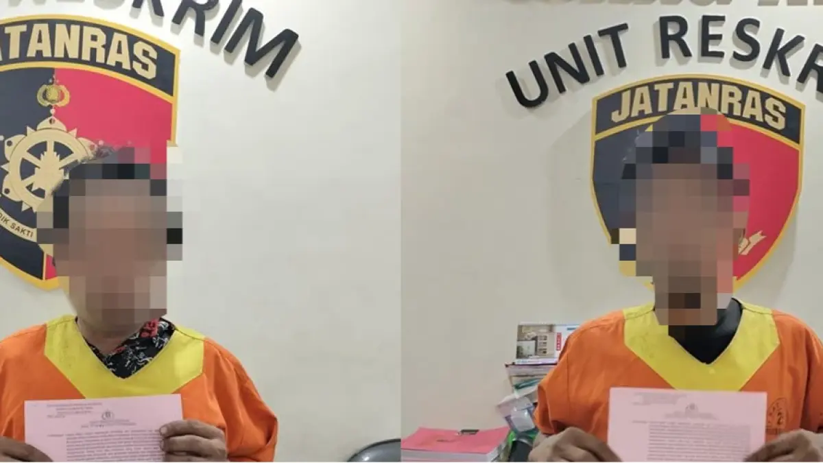 DITANGKAP: Pelaku pencurian menjalani pemeriksaan di Polsek Balikpapan Utara.
