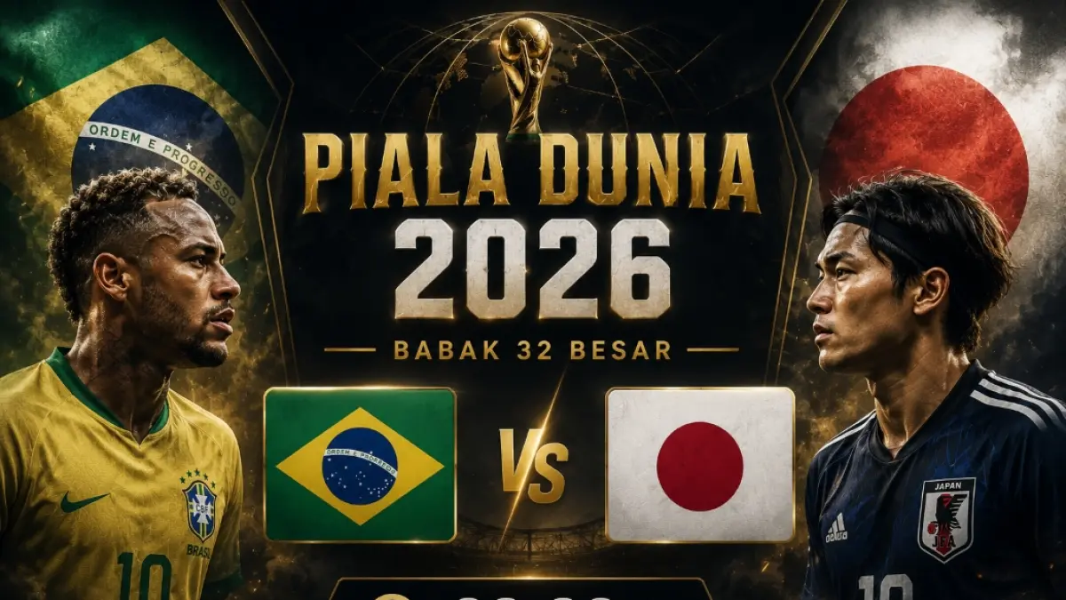 Link live streaming Brasil vs Jepang hari ini, Selasa (30/6/2026). (AI ChatGPT)
