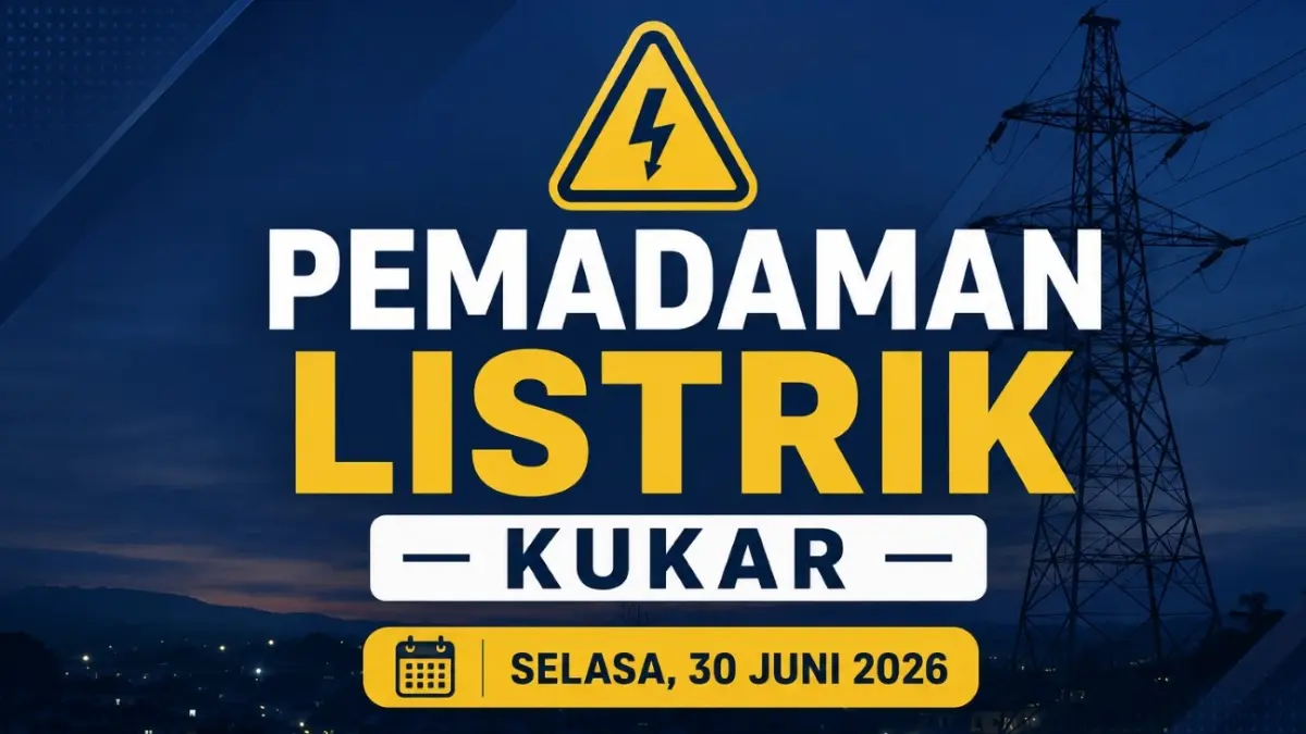 Daftar wilayah Kukar padam listrik hari ini, Selasa, 30 Juni 2026. (AI ChatGPT)