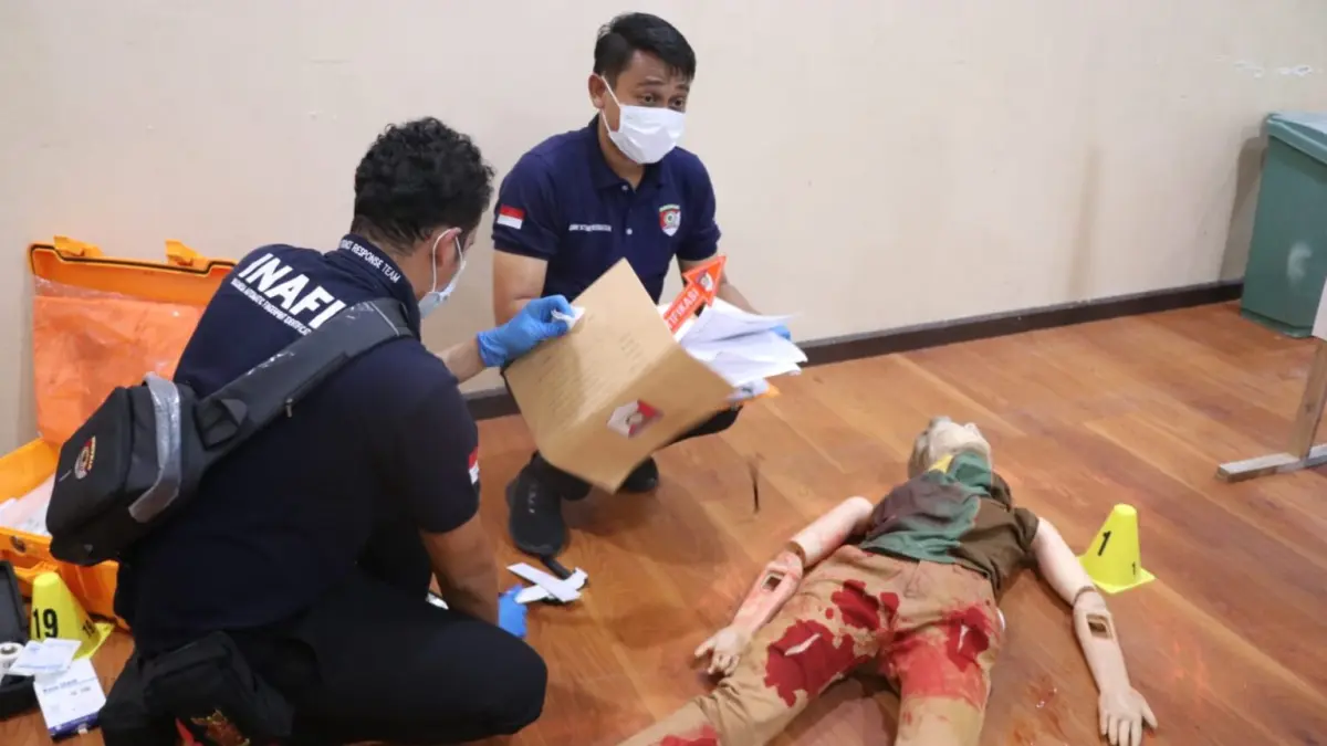 PENANGANAN: Lomba tindakan Pertama di Tempat Kejadian Perkara (TPTKP) dan Olah Tempat Kejadian Perkara (TKP) digelar guna memastikan penanganan sesuai prosedur.