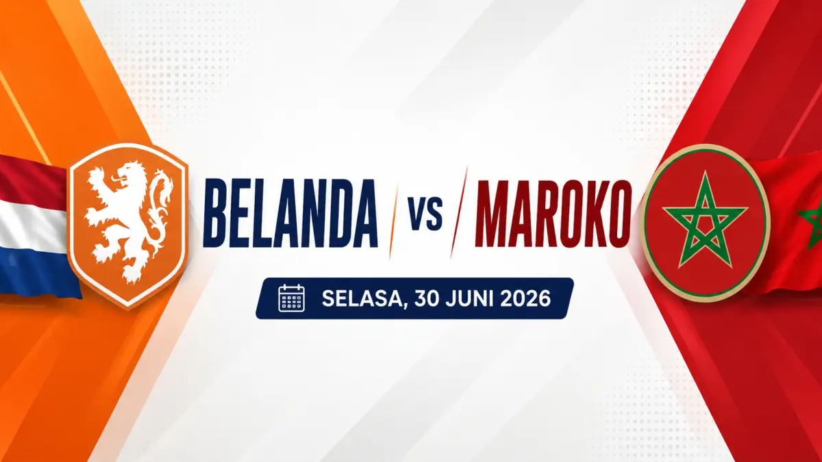 Prediksi skor Belanda vs Maroko hari ini, Selasa, 30 Juni 2026, di perebutan tiket 16 besar Piala Dunia 2026. (AI ChatGPT)