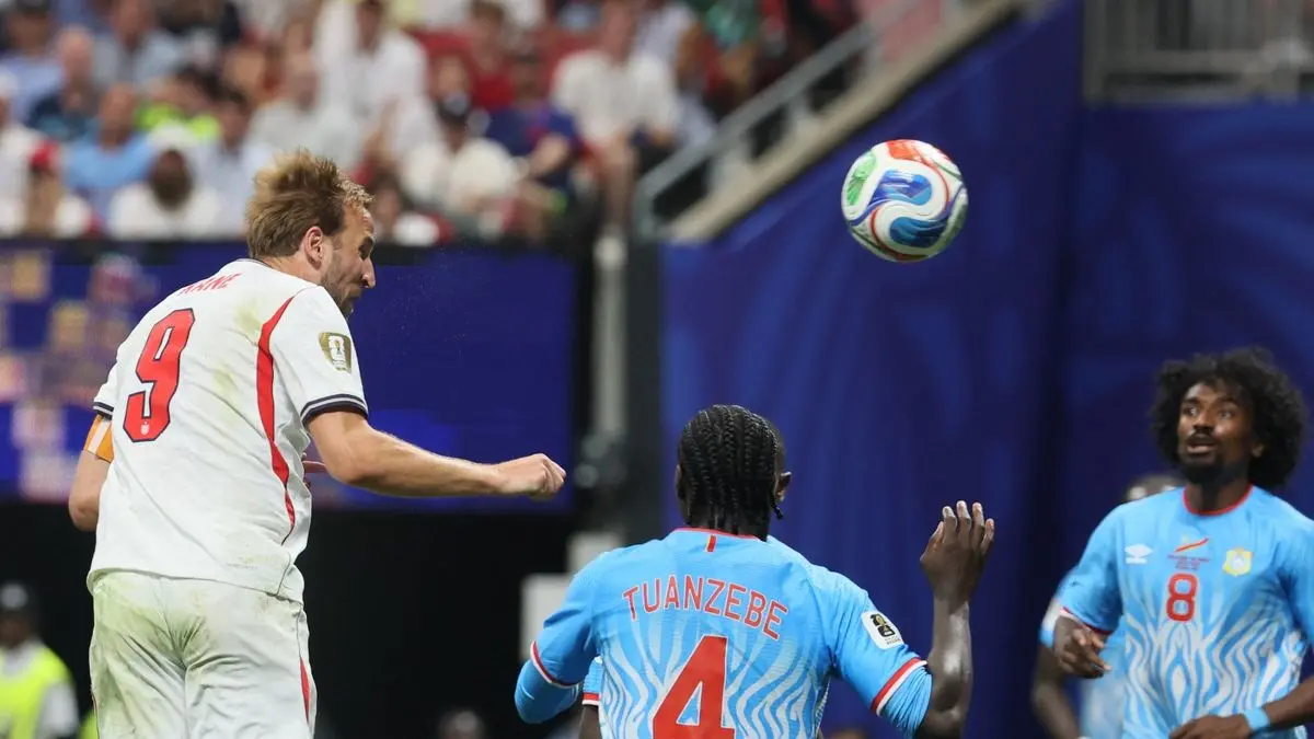 Harry Kane saat berlaga melawan RD Kongo.
