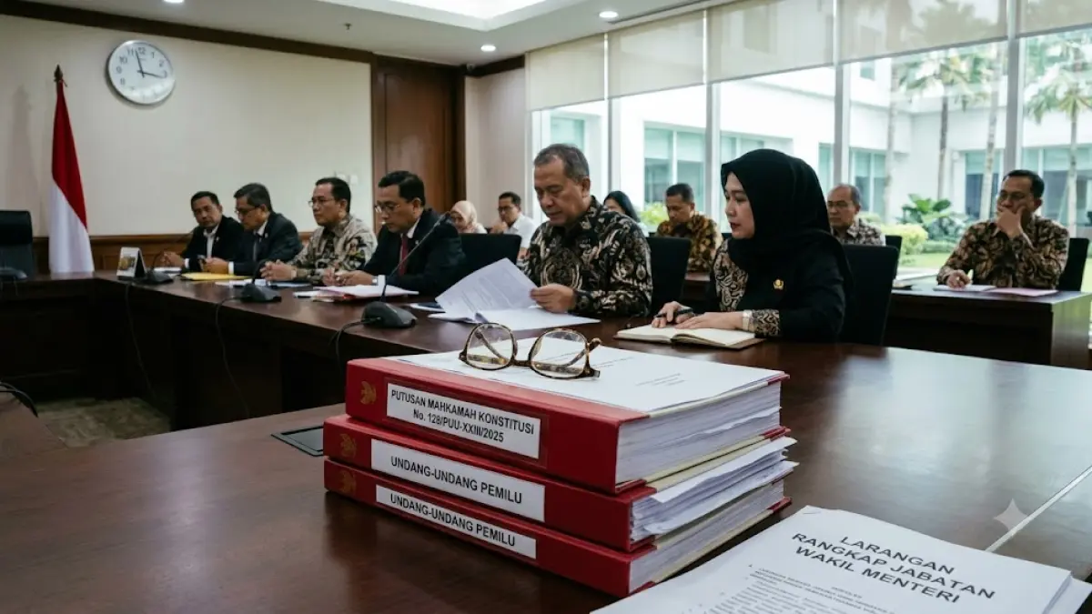 Ilustrasi wakil menteri yang masih rangkap jabatan sebagai komisaris BUMN.(generate ai)
