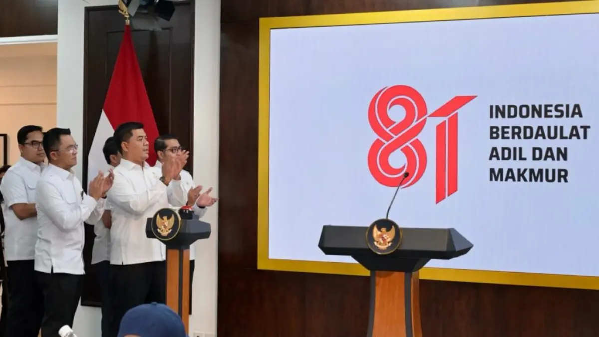 LOGO: Secara resmi pemerintah meluncurkan logo dan identitas visual peringatan HUT ke-81 Kemerdekaan RI di Kompleks Istana Kepresidenan, Jakarta,(BPMI Setpres)

