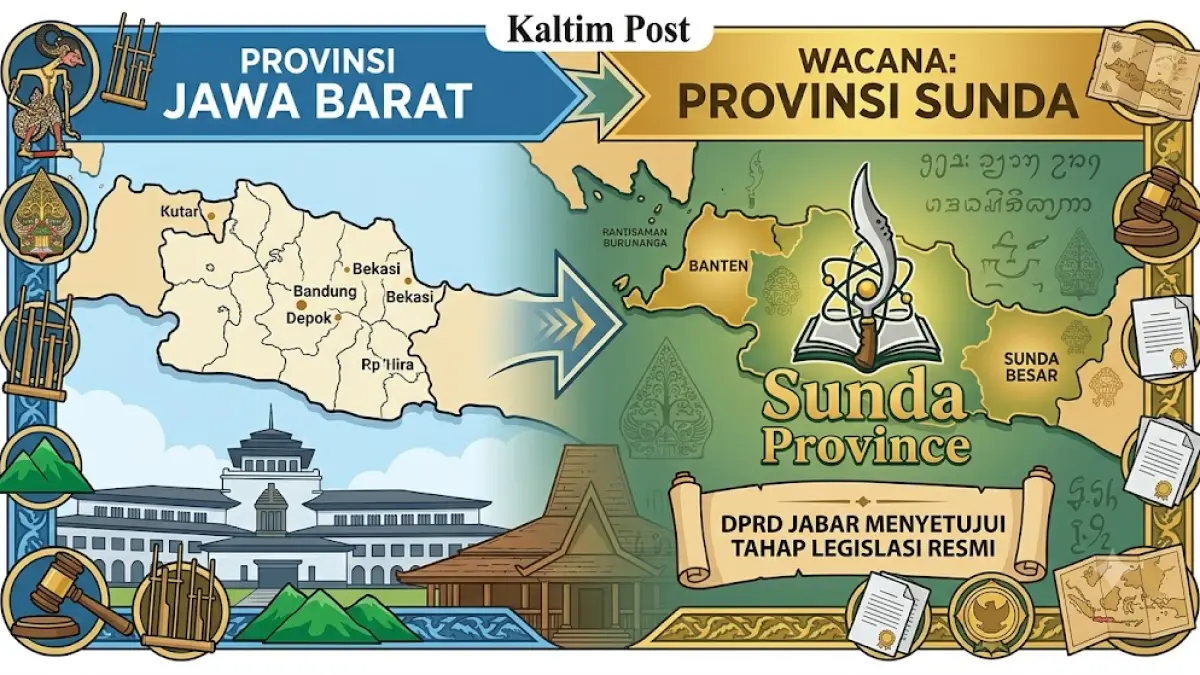 Ilustrasi wacana perubahan nama Provinsi Jabar menjadi Provinsi Sunda kini kian mengerucut.(generate ai)