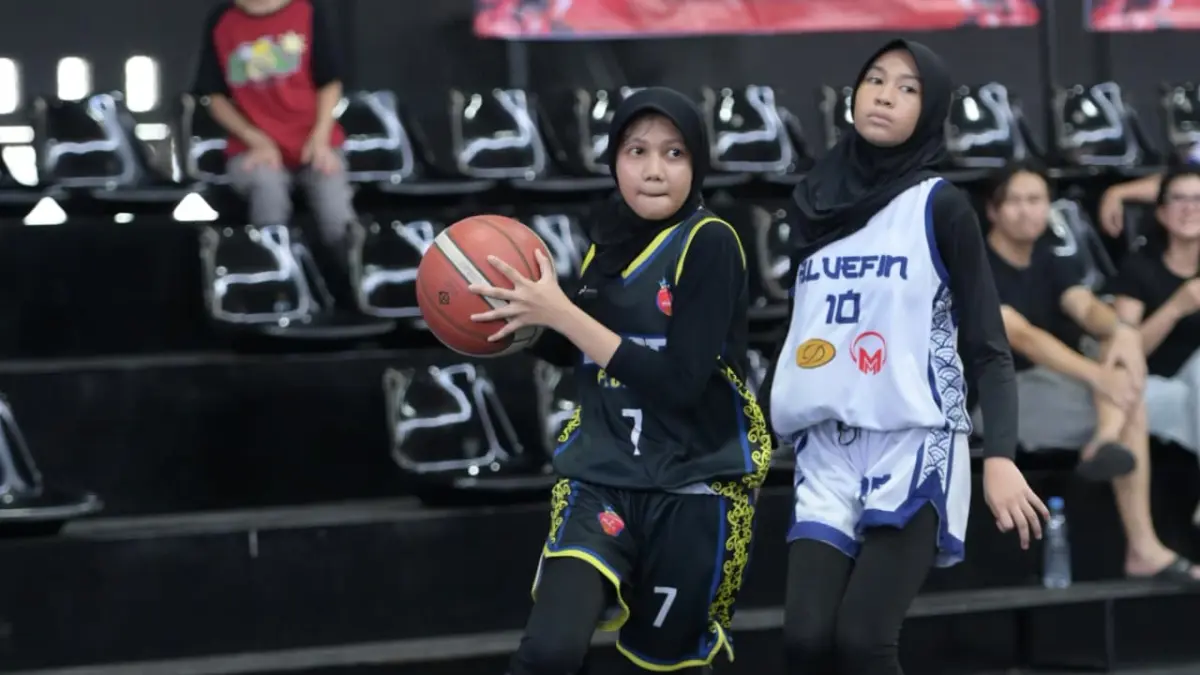 Pemain SF 05 bertekad tampil maksimal saat menghadapi KS Angels pada partai final Kejurda Bola Basket KU-14 Kaltim di Samarinda, Rabu (8/7/2026). (DONI ADITYA/KALTIM POST)