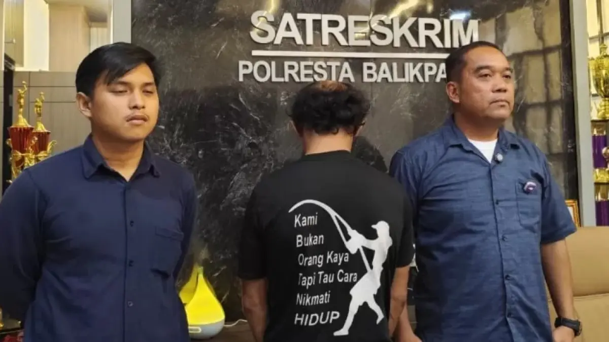 TERCIDUK: Pelaku pencurian AD diamankan di Polresta Balikpapan.