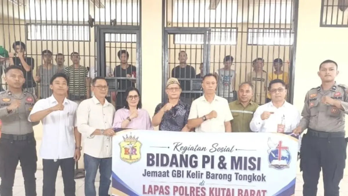PEDULI: Bakti sosial PI Misi GBI Kelir Barong Tongkok, di Rutan Polres Kubar