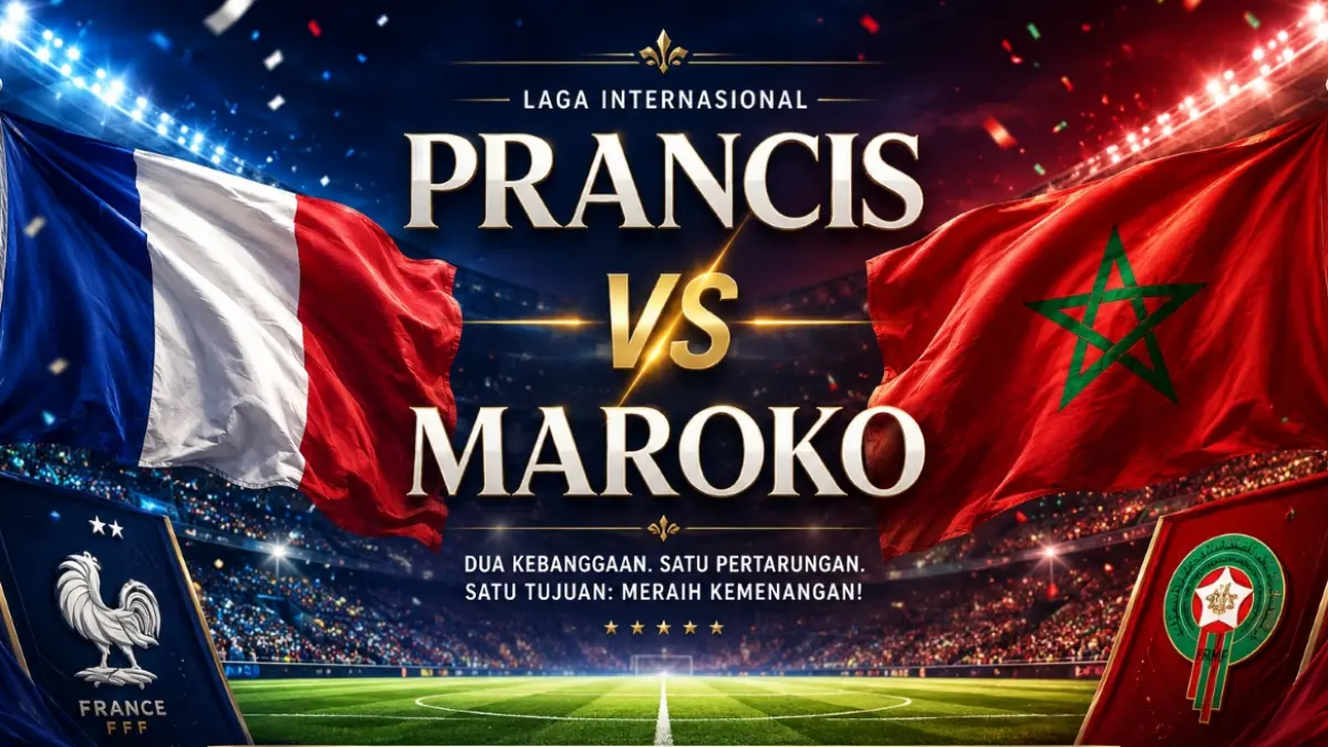 Prediksi Prancis vs Maroko di Babak Perempat Final Piala Dunia 2026, Jumat, 10 Juli 2026. (AI Chatgpt)