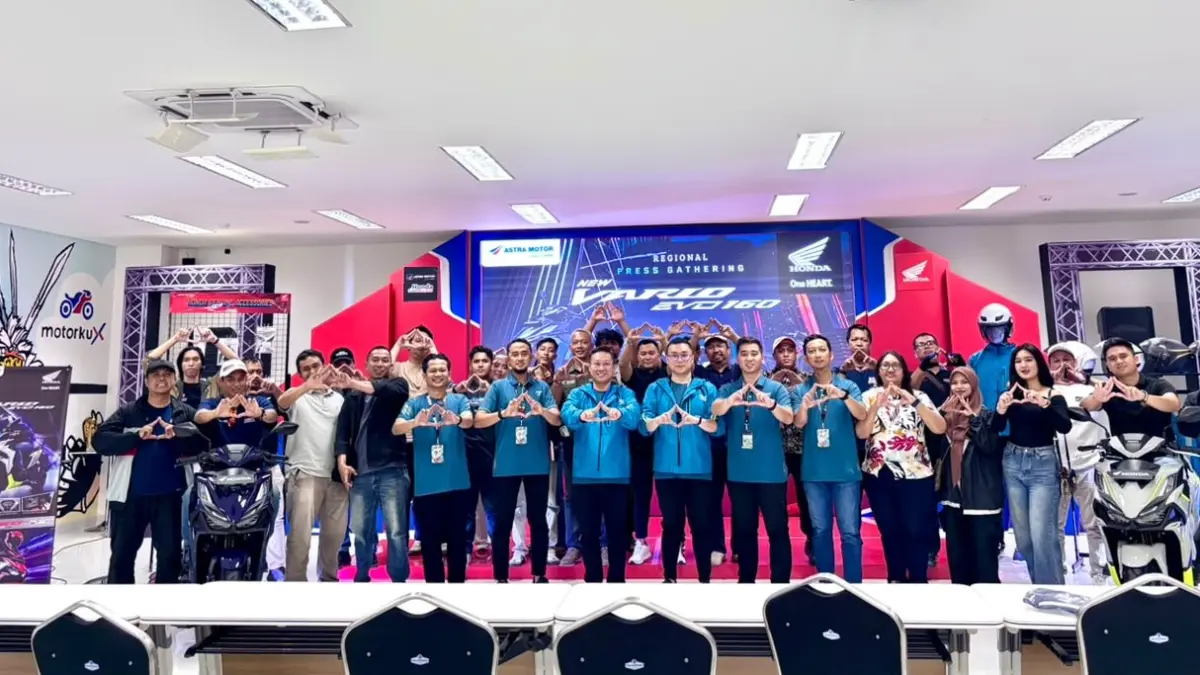 Regional Press Gathering Astra Motor Kaltim 2 berlangsung meriah dengan kehadiran awak media, komunitas, hingga influencer lokal yang antusias melihat langsung New Honda Vario Evo 160. (IST)