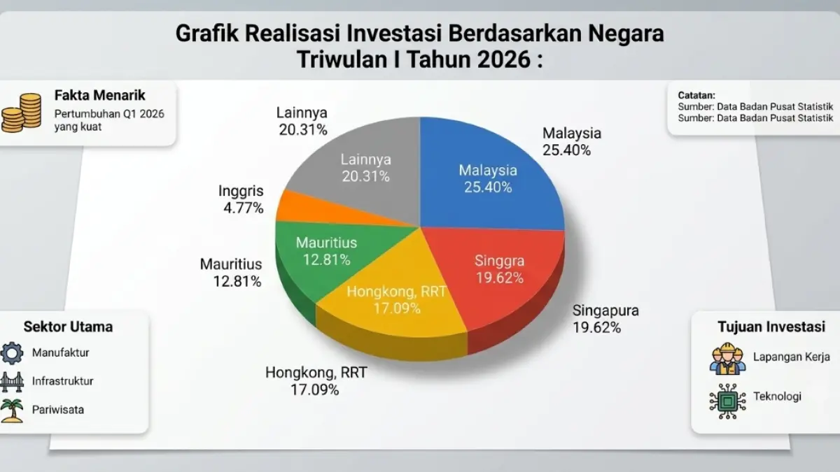 DOMINASI: Negara tetangga jadi asal negara investasi asing terbesar di Kaltim sepanjang triwulan I 2026.