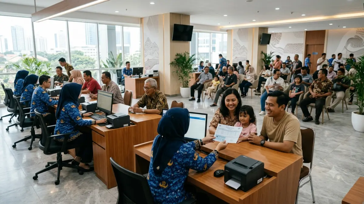 Ilustrasi mengurus dokumen adminduk.
