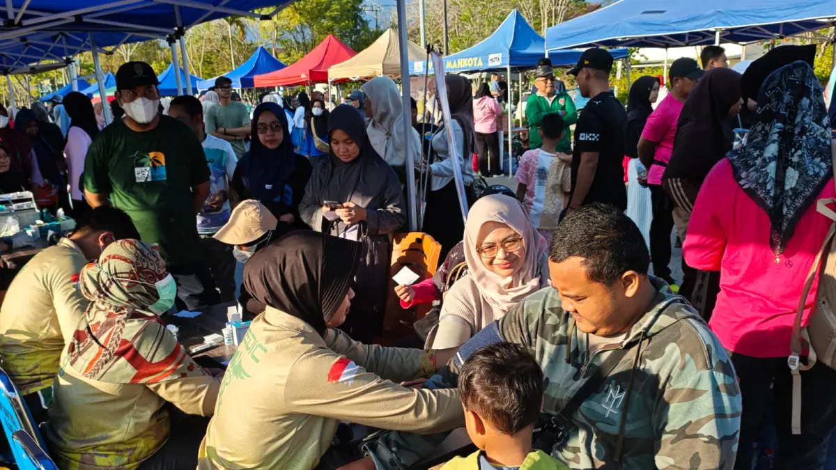 CEK KESEHATAN: Polres PPU menggelar cek atau pemeriksaan kesehatan gratis yang diikuti warga masyarakat di daerah ini.(Dok.Humas Polres PPU)