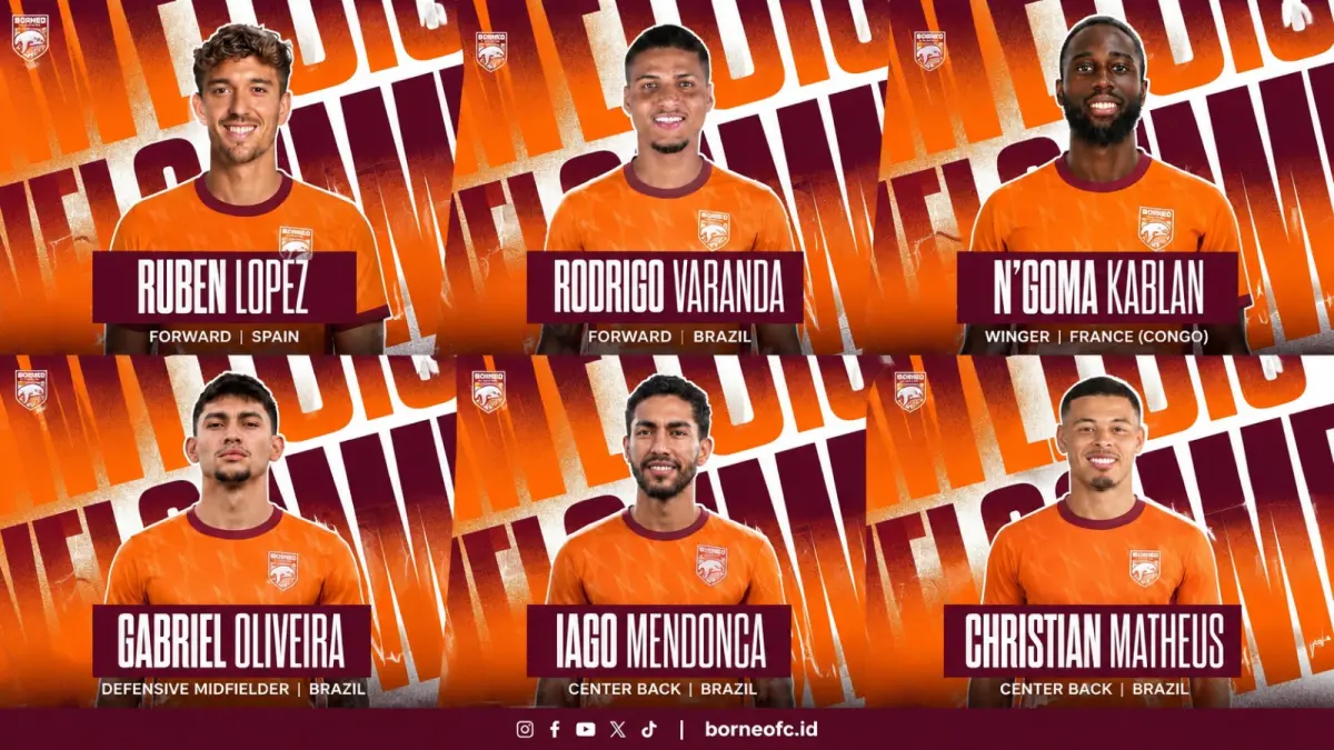 Enam pemain asing baru yang direkrut Borneo FC Samarinda. (BORNEO FC MEDIA)