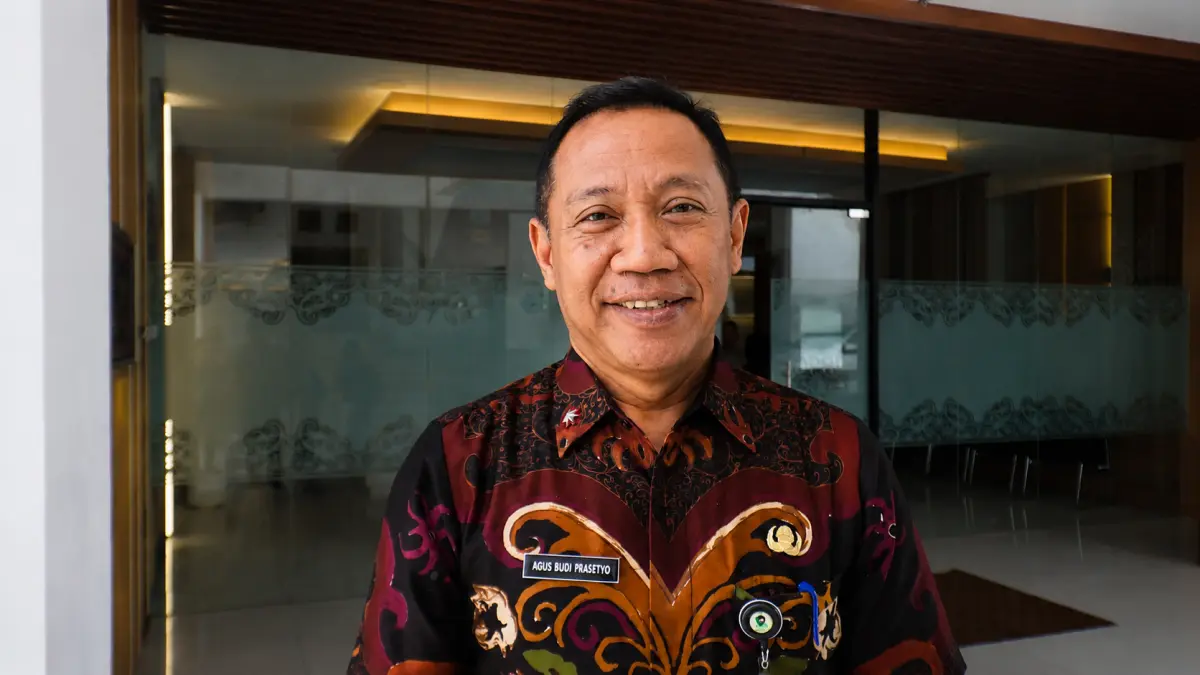 Ketua TAPD Balikpapan sekaligus Pj Sekda, Agus Budi Prasetyo,saat memberikan keterangan terkait proyeksi APBD Balikpapan tahun depan. 
(ANGGI PRADITHA/KALTIM POST)