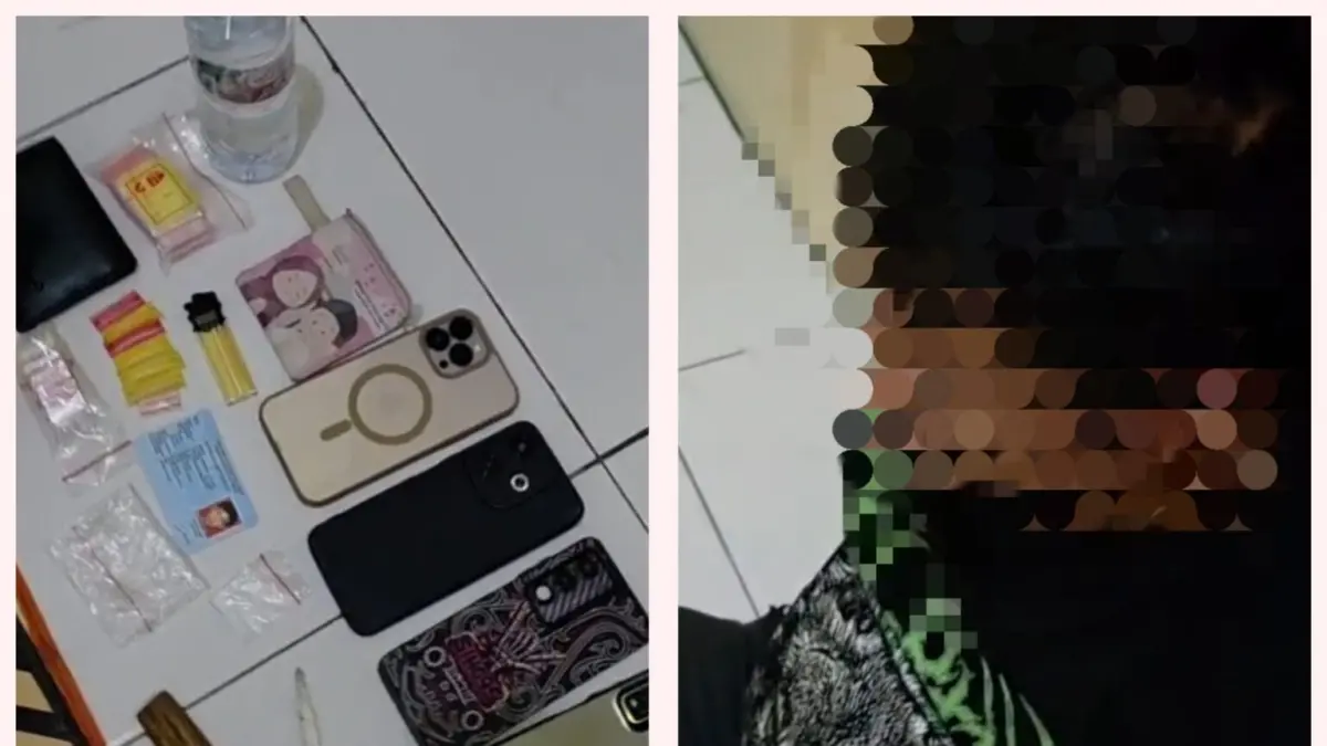 NARKOBA: Pelaku diamankan berikut barang bukti aktivitas penyalahgunaan narkoba jenis sabu.