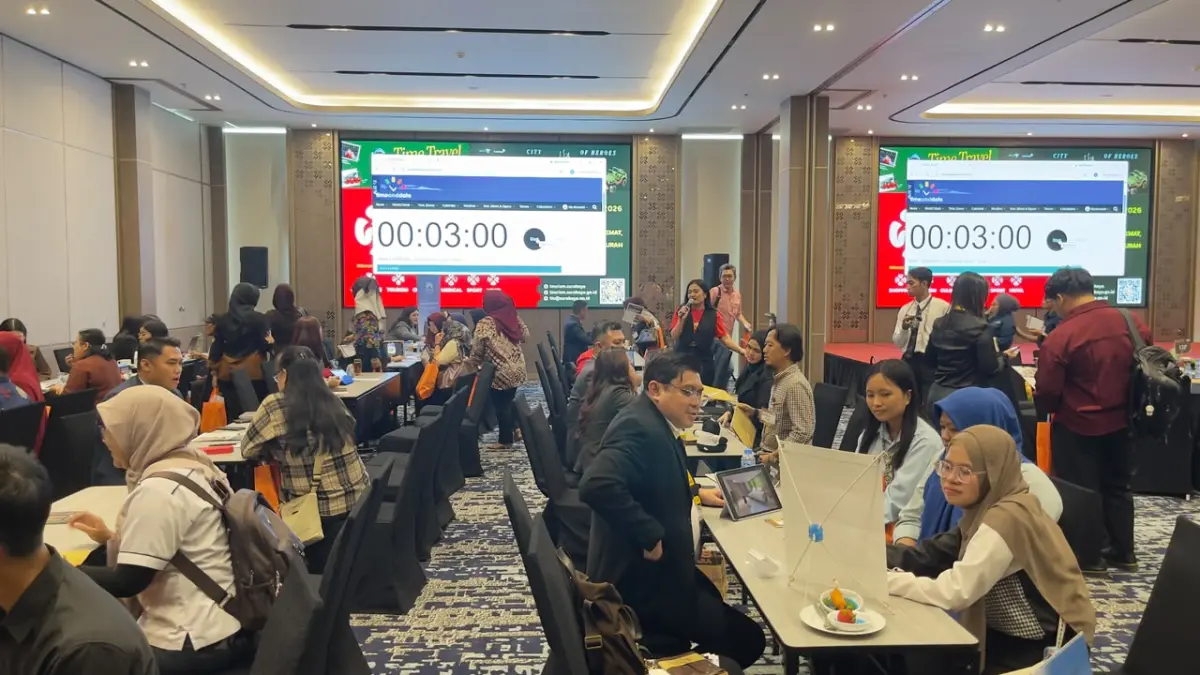 JEMPUT BOLA: Mulai dari agen travel, perwakilan korporasi, hingga instansi pemerintah hadir dalam Table Top yang digelar di Hotel Platinum Balikpapan, Selasa (21/7).&nbsp;