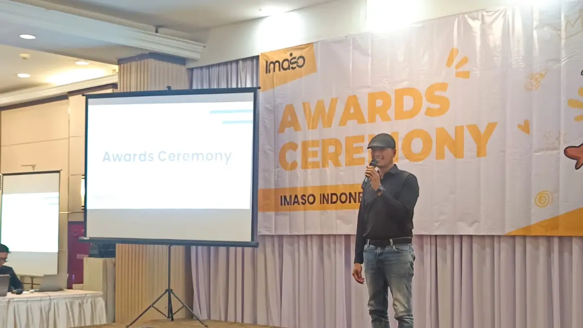Ketua Yayasan IMASO Indonesia Fera Setiawan saat menjelaskan tahapan penyelenggaraan ID-MEC 2026.