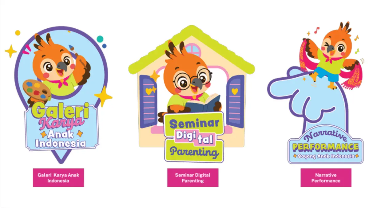 Elang Jawa menjadi karakter utama Maskot Hari Anak Nasional 2026. (KemenPPPA)