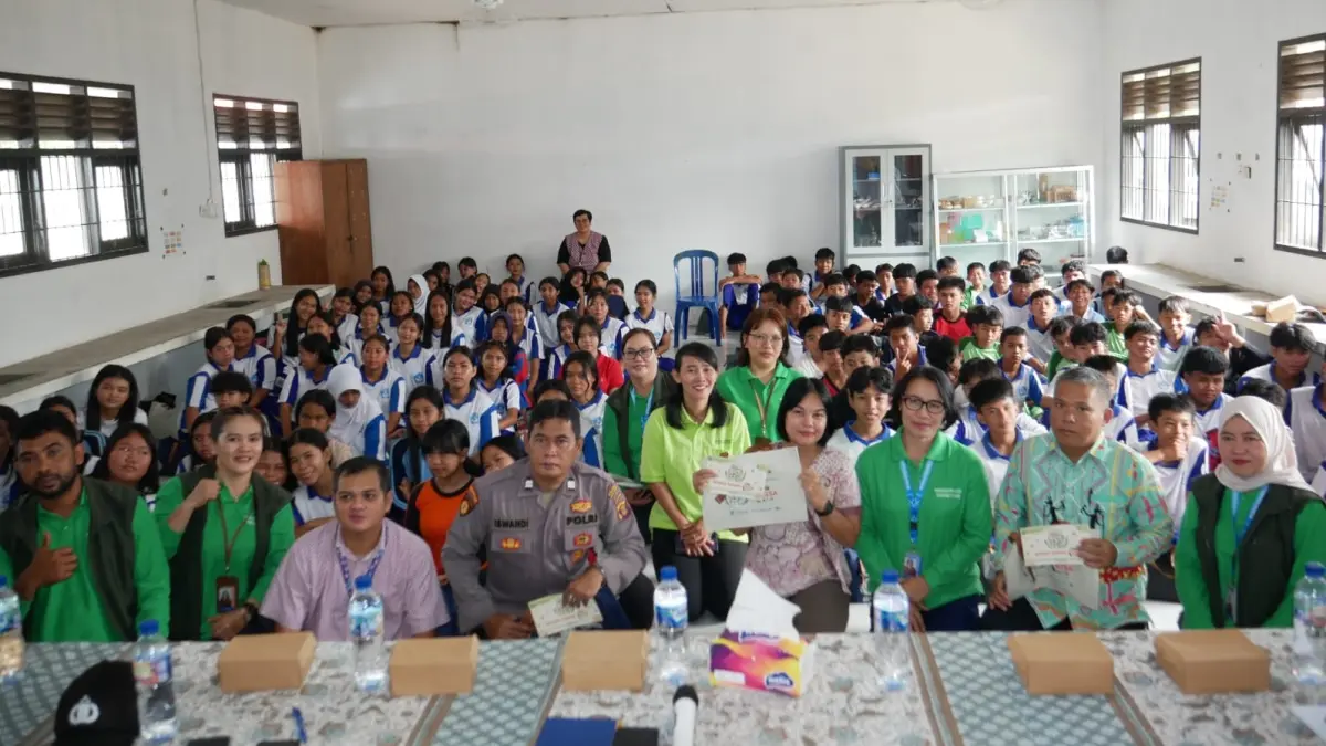 ANTUSIAS: Suasana sosialisasi B2SA di SMPN 2 Gunung Rampah.