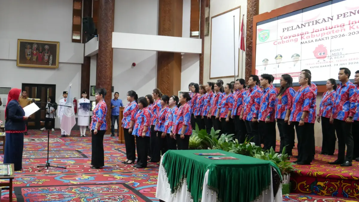 Pelantikan jajaran pengurus YJI Kutai Barat periode 2026–2031. YJI Kubar didorong memperluas pembentukan Klub Jantung Sehat (KJS) hingga ke pelosok kampung