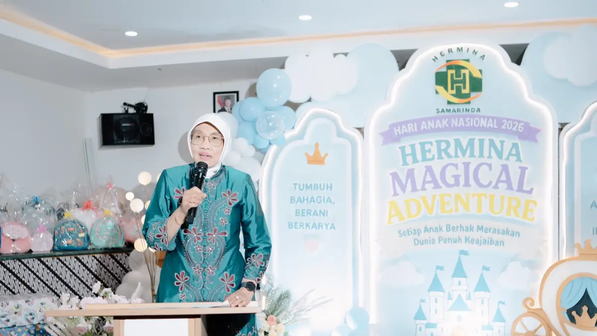 RS Hermina Samarinda merayakan Hari Anak Nasional 2026 dengan kegiatan edukatif, hiburan, serta apresiasi bagi anak-anak berprestasi. (IST)