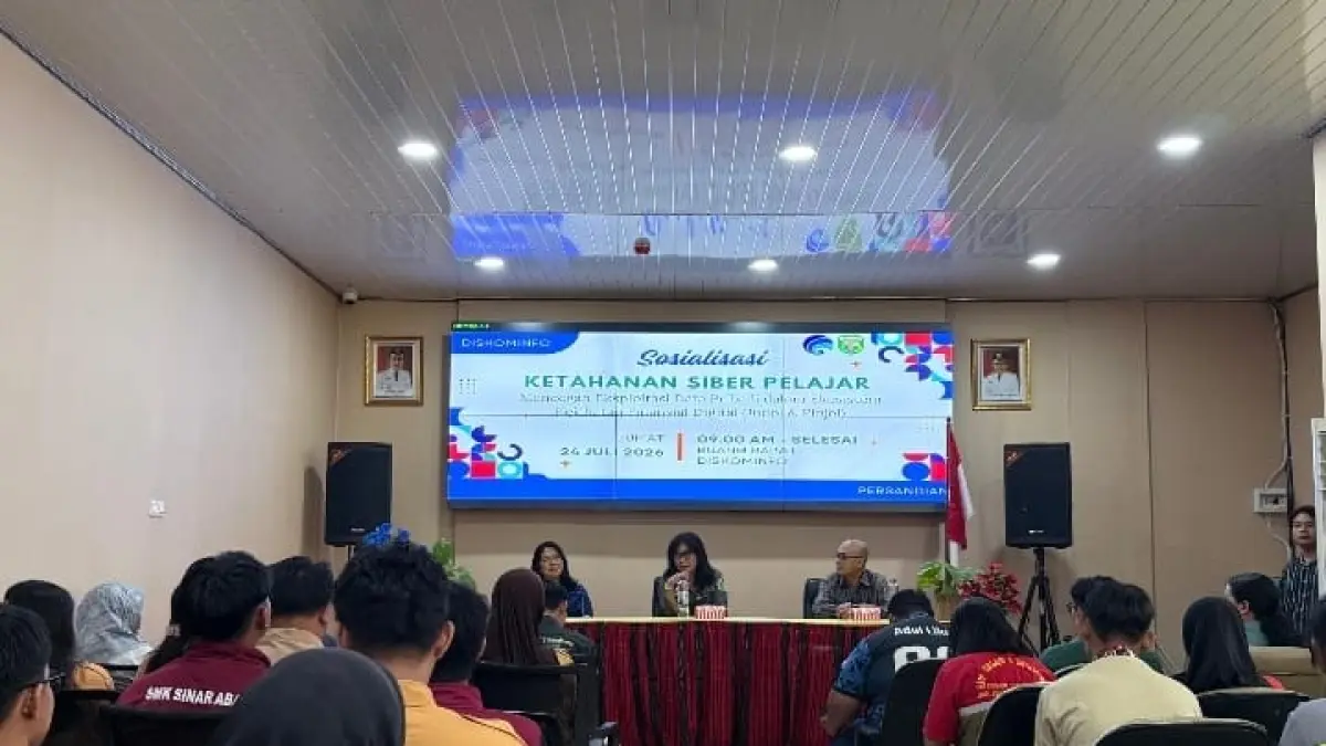 Sosialisasi keamanan siber menyasar sekolah yang digagas Diskominfo Kubar. (IST)