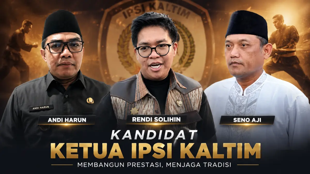 Tiga calon ketua IPSI Kaltim. Dari kiri, Andi Harun, Rendi Solihin, dan Seno Aji. 