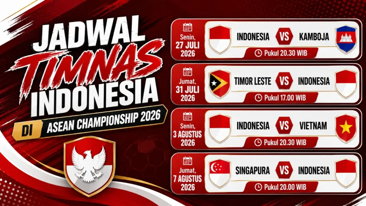 Jadwal Timnas Indonesia di ASEAN Championship 2026. (ai/chatgpt)