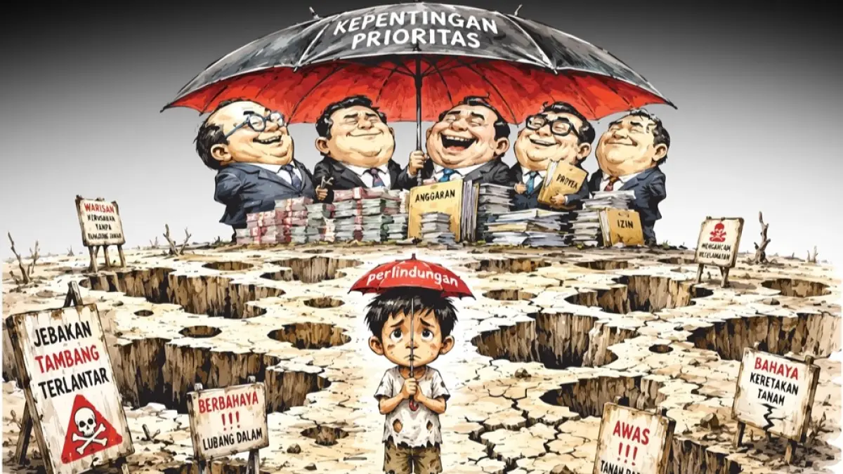 Ilustrasi Rembuk Etam bertema "Hak Hidup Anak di Kaltim: Mengakhiri Tragedi Lubang Bekas Tambang" di Gedung Biru Kaltim Post, Balikpapan, Kamis (23/7) lalu. (YUDI/KP)