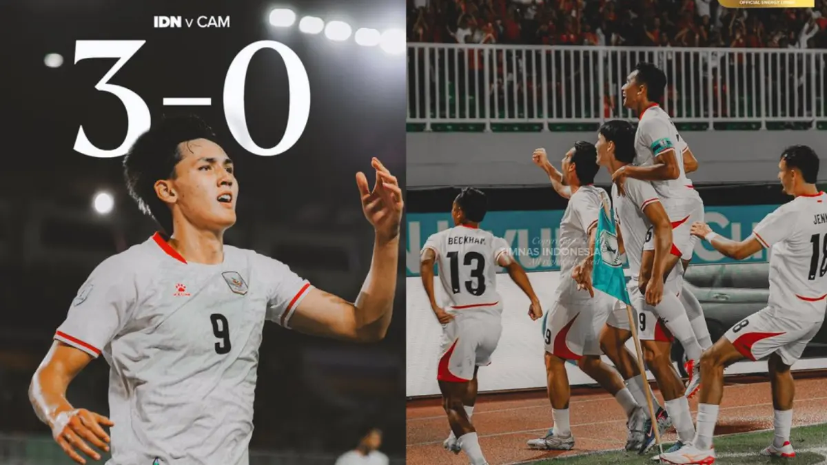 Hasil Indonesia vs Kamboja babak pertama 3-0. (Timnas Indonesia/X)