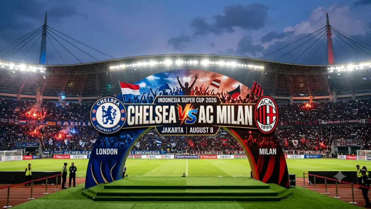 Ilustrasi Chealse vs AC Milan di Jakarta.