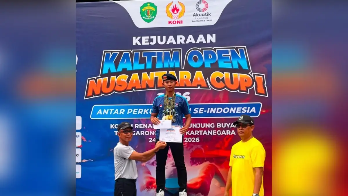 PRESTASI: Personel Batalyon A Pelopor Brimob Polda Kaltim Bripda Ardhika Arya Wibisana, borong medali kejuaraan renang tingkat nasional.