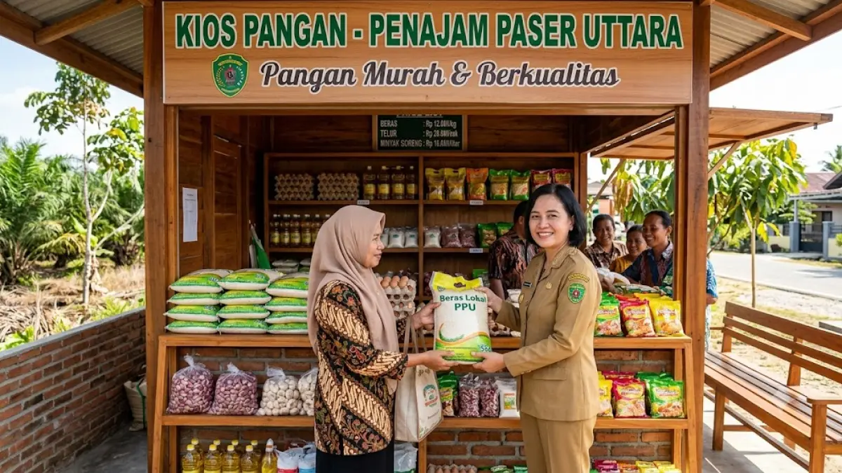 Ilustrasi Kios Pangan di Penajam Paser Utara.(generate ai)
