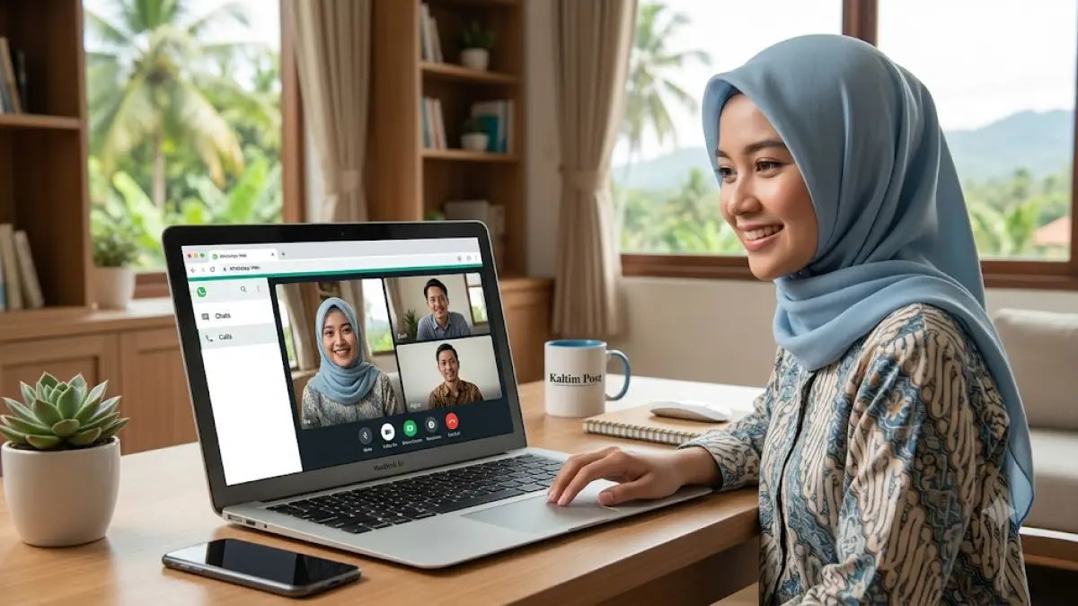 Ilustrasi WhatsApp Web kini sudah bisa melakukan panggilan suara dan video.(generate ai)