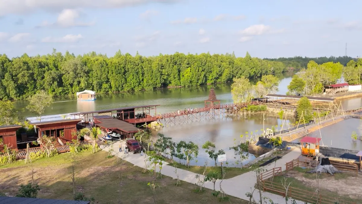 DESTINASI BARU: De Boekit dilihat dari atas. Kehadiran destinasi di kawasan timur kota ini bertujuan meramaikan sekaligus menambah warna baru bagi dunia pariwisata di Balikpapan.