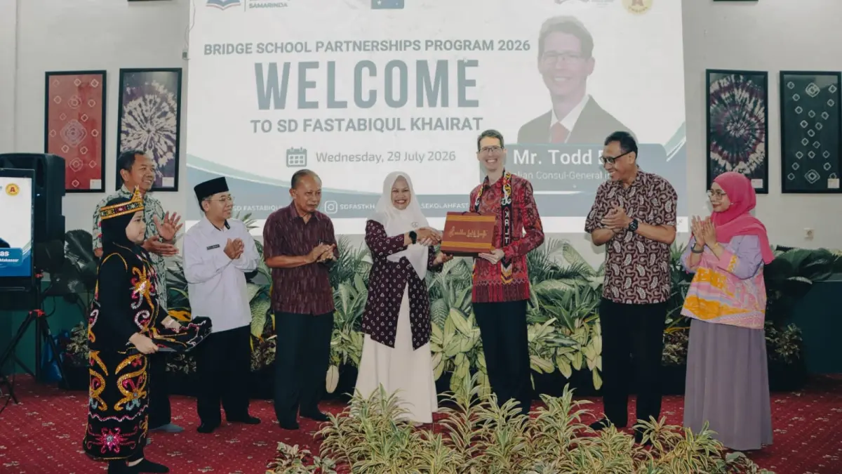 KEMITRAAN INTERNASIONAL: SD Islam Fastabiqul Khairat Samarinda memperkenalkan pembelajaran berbasis wellness hasil kolaborasi dengan sekolah mitra di Australia. (IST)