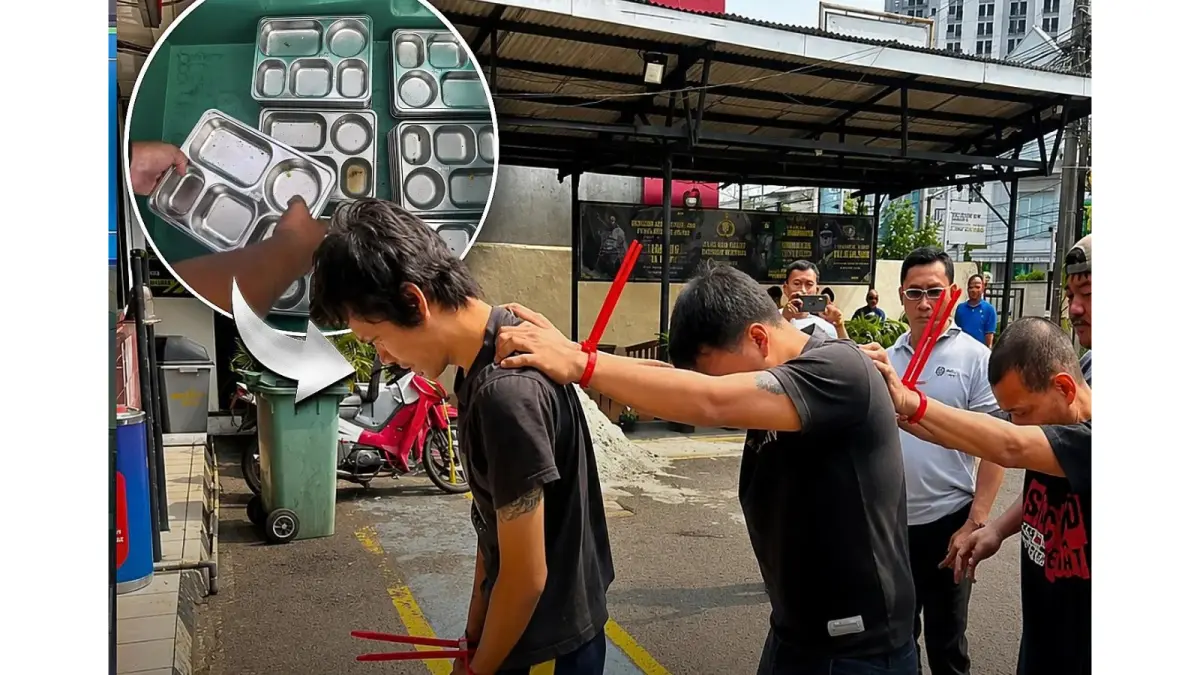 Satpam SPPG curi ompreng. Sebanyak 1.700 ompreng Makan Bergizi Gratis di Ciputat, Tangerang Selatan, ludes. (tangkapan layar/clevault/ig) 