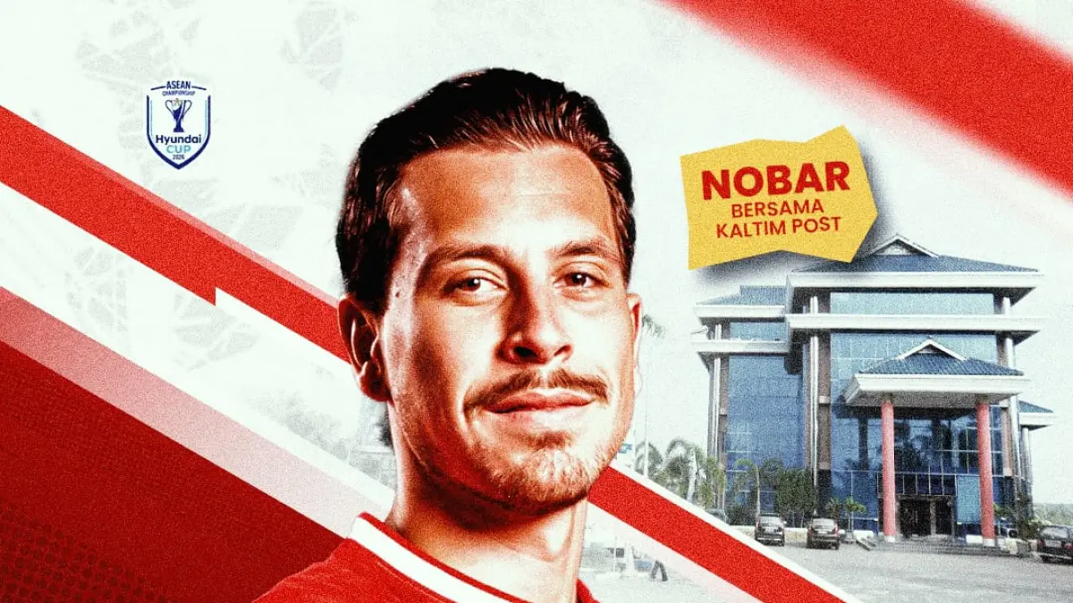 Nobar Timnas Indonesia vs Timor Leste digelar di halaman Gedung Biru Kaltim Post Balikpapan, malam ini. (Foto: Istimewa)