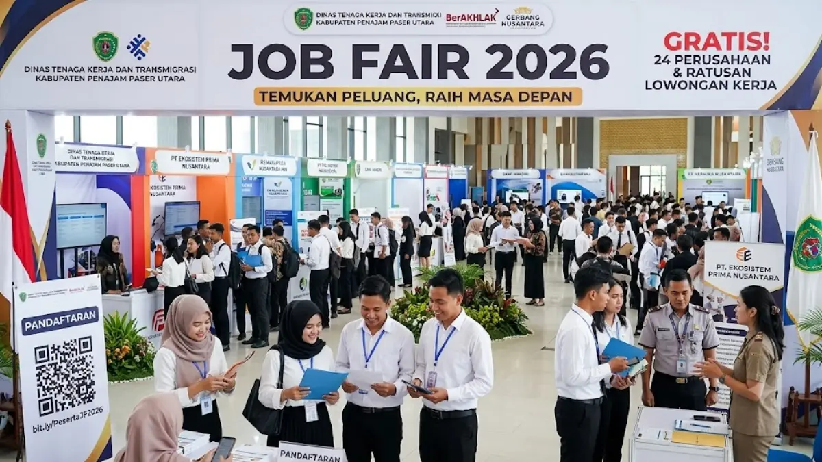 Ilustrasi Job Fair 2026 yang diselenggarakan oleh Disnakertrans PPU 5-6 Agustus 2026.(generate ai)
