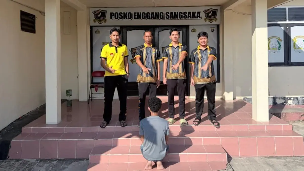 Terduga pelaku diamankan Polsek Sangkulirang.